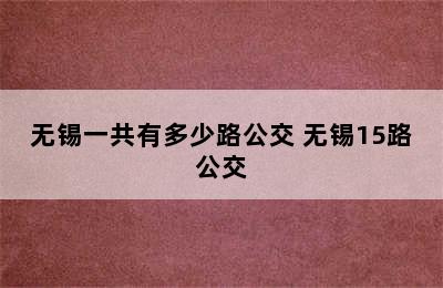 无锡一共有多少路公交 无锡15路公交